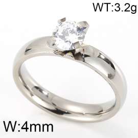 Stainless Steel Stone&Crystal Ring