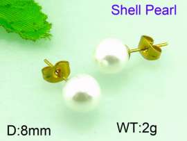 SS Shell Pearl Earrings