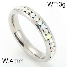 Stainless Steel Stone&Crystal Ring