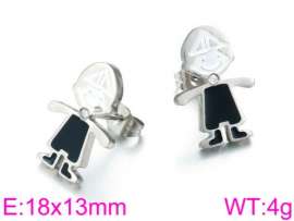 Stainless Steel Black-plating Earring