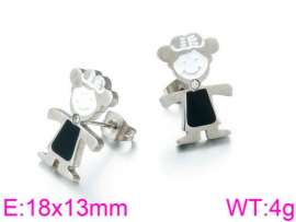 Stainless Steel Black-plating Earring