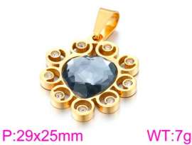 Stainless Steel Stone & Crystal Pendant