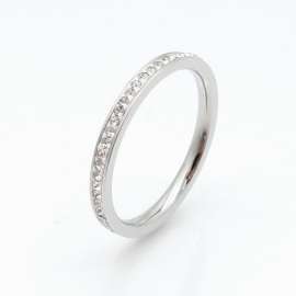 Stainless Steel Stone&Crystal Ring