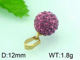 Stainless Steel Stone&Crystal Pendant