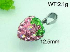 Stainless Steel Stone&Crystal Pendant