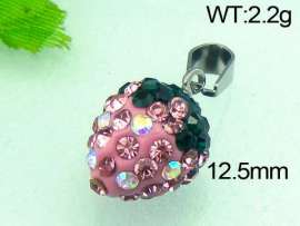 Stainless Steel Stone&Crystal Pendant